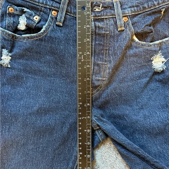 Levi’s 501 Dark Wash Blue Button-Fly Jeans - Picture 3 of 11